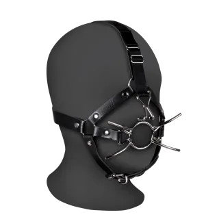 Kopfharness mit Spider-Gag und Nasenhaken Schwarz 70 x Ø 4,4 cm