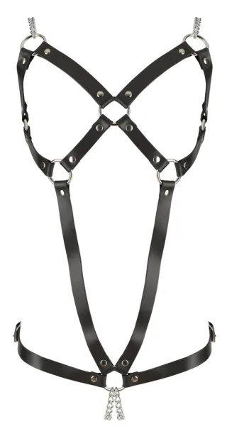 Ganzkörper-Geschirr Harness aus Leder Schwarz