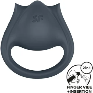Penisring Satisfyer Perfect Pair 2 mit Fingeraufsatz Grau