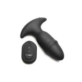 Analplug Butt Slider mit Gleitring Silikon Schwarz 10,4 x Ø 4 cm