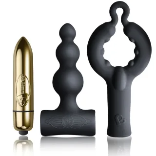 Analplug-Set Silhouette Be Mine für Paare Schwarz und Gold
