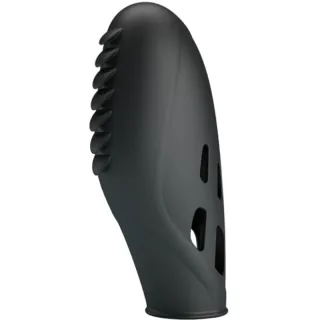 Vibrator Gilo Fingerhülle mit Rippen und Fenstern Schwarz