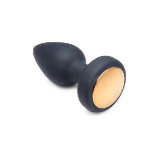 Analplug Silikon mit Vibration und LED Schwarz