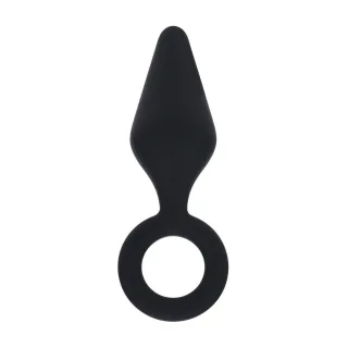 Analplug aus Silikon mit Griff Schwarz M