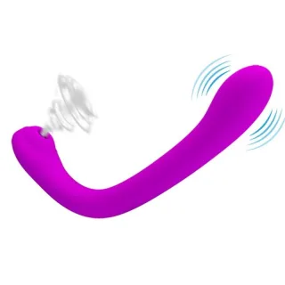 Auflegevibrator Alex mit Klitorissauger und G-Punkt-Ende Lila 24,7 x 4 cm