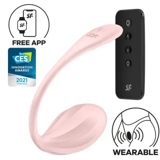 Vibro-Ei Satisfyer Ribbed Petal tragbar mit App Rosé
