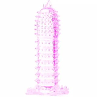Penishülle mit Noppen Rosa 14 x 3,8 cm