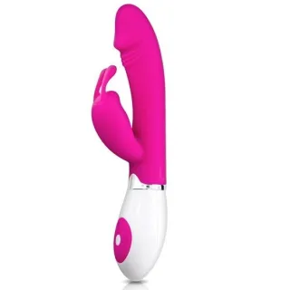 Rabbit-Vibrator Ation mit Hasenohren und Rillenspitze Lila 20,4 x 3 cm