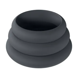 Penisring-Set Wide O aus Silikon 3-teilig Schwarz S/M/L