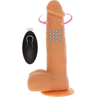 Vibrator Realistischer Get Real mit rotierenden Perlen und Fernbedienung Natur