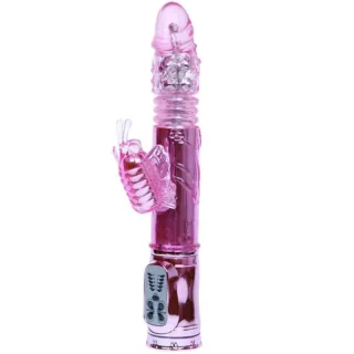 Rabbit-Vibrator Throbbing Butterfly mit Akku und Rotation Rosa