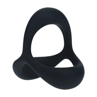 Penisring Tri O Ergo aus Silikon Schwarz