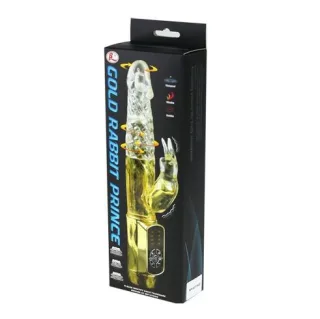 Rabbit-Vibrator Gold Rabbit Prince mit Rotation Gold