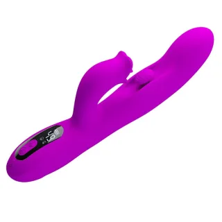 Rabbit-Vibrator High Tech Yalanda mit Nicken und LED Lila 23 x Ø 3,6 cm