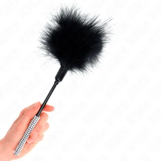 Fetisch-Toy KINK Federkitzler mit Strassgriff Schwarz 27 cm