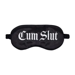 Satinmaske Cum Slut Schwarz 20,5 cm