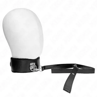 Fetisch-Toy KINK Halsband mit Plüschfutter Schwarz 48 x 6 cm