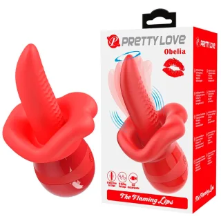 Auflegevibrator Obelia mit Lippen und kreisender Zunge Rot