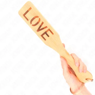 Paddle Bambus mit Schriftzug LOVE Natur 32 x 5,5 cm