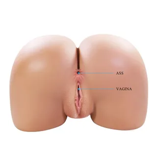 Masturbator Julia XXL Vagina und Anus doppelt mit Vibration Natur