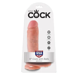 Realistischer Dildo mit Hoden Hautfarbe 20,3 cm