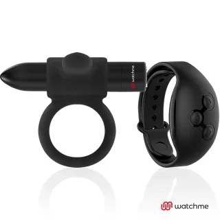 Penisring Black&Silver Cameron mit Watchme-Uhr Schwarz Ø 3,5 cm
