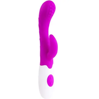 Rabbit-Vibrator Arthur mit Noppenspitze und 7 Stufen Fuchsia 20 x 2,8 cm