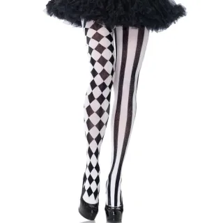 Strumpfhose blickdicht im Harlekinmuster Schwarz