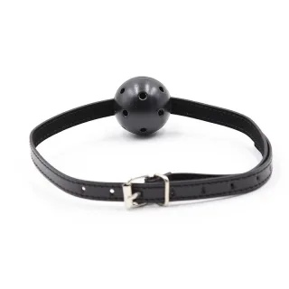 Knebel Ohmama Fetish mit gelochtem Ball Schwarz 4,5 cm