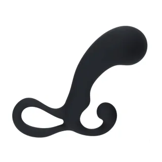 Prostata-Stimulator Bulb aus Silikon mit Schlaufe Schwarz M