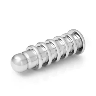 Aufregender Analplug aus medizinischem Edelstahl mit Rillen und Standfu?