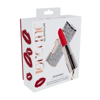 Lippenstift-Vibrator Diamond mit 4 Aufsätzen Irisierend