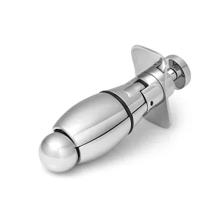 Erregender und abschlie?barer Keuschheit Plug aus Edelstahl mit Vorh?ngeschloss