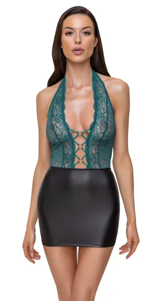 Cottelli - Kleid schwarz/petrol - grün - XL