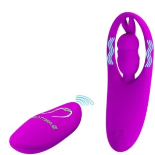 Auflegevibrator Pretty Love Wild Rabbit tragbar mit Fernbedienung Flieder 10,8 x 4 cm