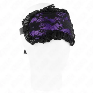 Augenbinde Spitze mit Satinbändern Modell 2 Violett 11 cm
