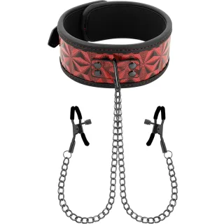 Halsband Begme Red Edition mit Nippelklemmen