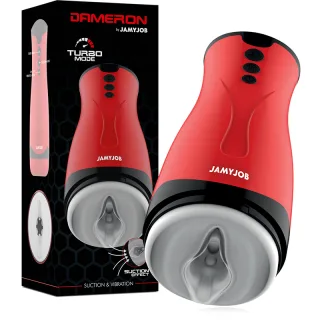 Masturbator Jamyjob Dameron mit Saug- und Vibrationsfunktion Rot