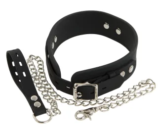 Deluxe Silikon Halsband mit Kette