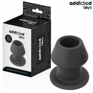 Analplug Hohl Extrem Größe M Schwarz 8,7 x 6,8 cm