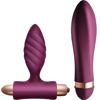 Sextoy-Set Desire Twisted Vibrator und Analplug Burgund
