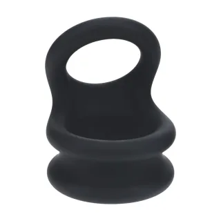 Penisring Wide Double O aus Silikon Schwarz L