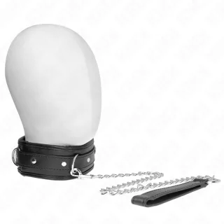 Fetisch-Toy KINK Halsband gepolstert mit drei D-Ringen Schwarz 54 cm
