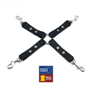 Leder-BDSM-Knoten mit Haken Schwarz