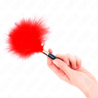 Fetisch-Toy KINK Federkitzler mit goldener Zwinge Rot 18 cm