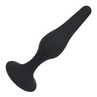 Silikon-Analplug Schwarz Saugi L 12,5 CM