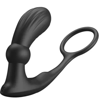 Prostata-Vibrator Warren mit Penisring Schwarz