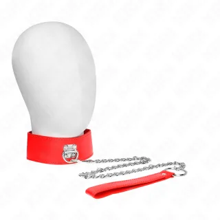 Fetisch-Toy KINK Halsband gepolstert Rot 41 x 5 cm
