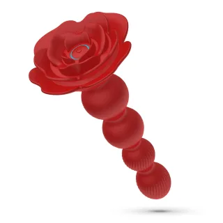 Analplug Rosaline rotierend mit Fernbedienung Rot