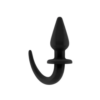 Analplug Puppy Tail aus Gummi Schwarz 27 x Ø 5,6 cm